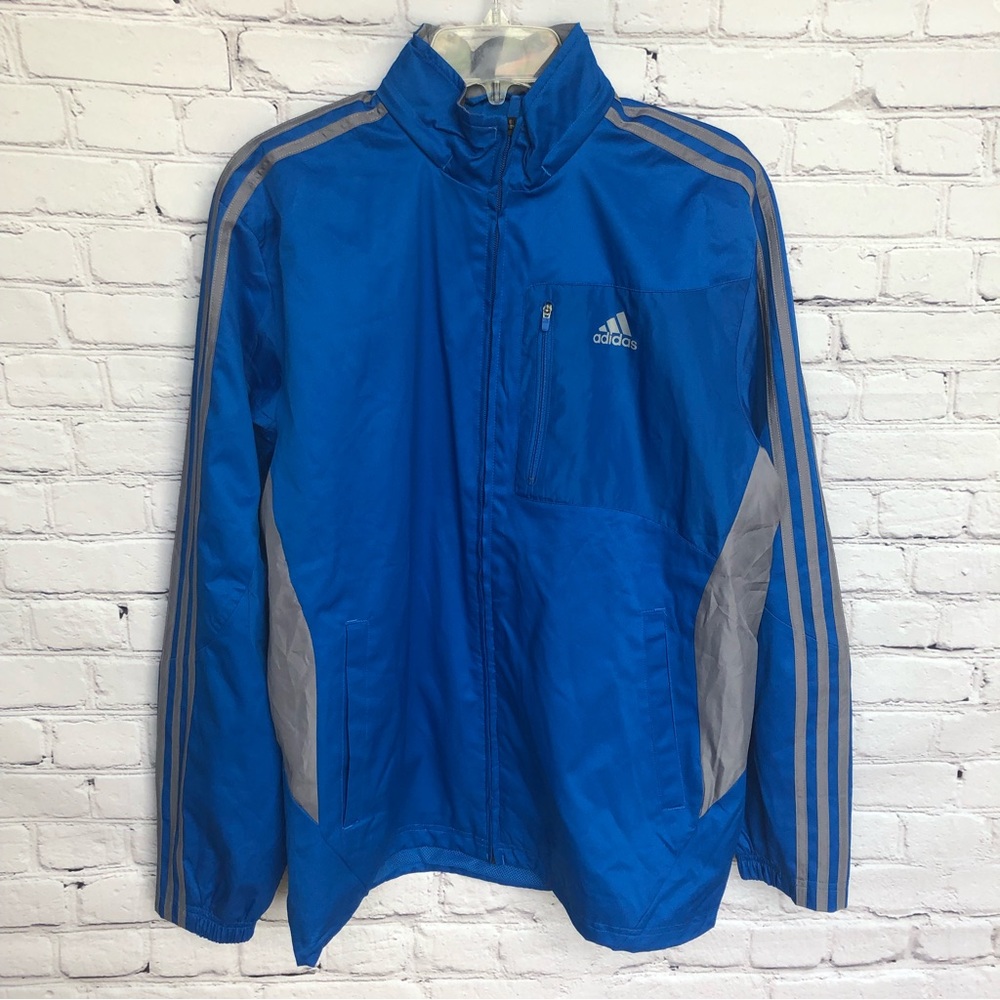 Adidas Drive2 Windbreaker Jacket Blue and Gray Size Medium NWT
